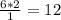 \frac{6*2}{1} = 12