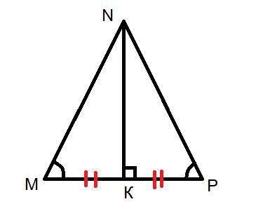 Серединний перпендикуляр сторони MP трикутника MNP проходить через вершину N. Знайти кут Р, якщо ∠ М