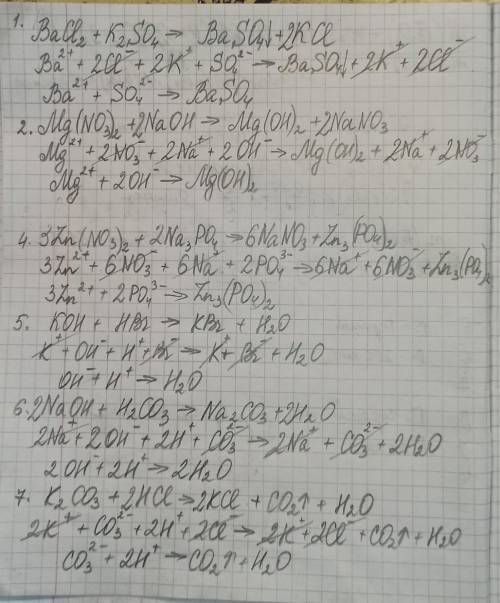 Составьте полные и сокращенные ионные уравнения для данныхмолекулярных:1) BaCl2 + K2SO4 = BaSO4 + 2K