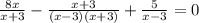 \frac{8x}{x+3} -\frac{x+3}{(x-3)(x+3)} +\frac{5}{x-3} =0