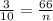 \frac{3}{10}= \frac{66}{n}