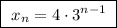 \boxed {\ x_{n}=4\cdot 3^{n-1}\; }