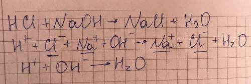 Составьте молекулярное и полное ионное уравнения, соответствующие уравнению H+OH →H2O в сокращённом