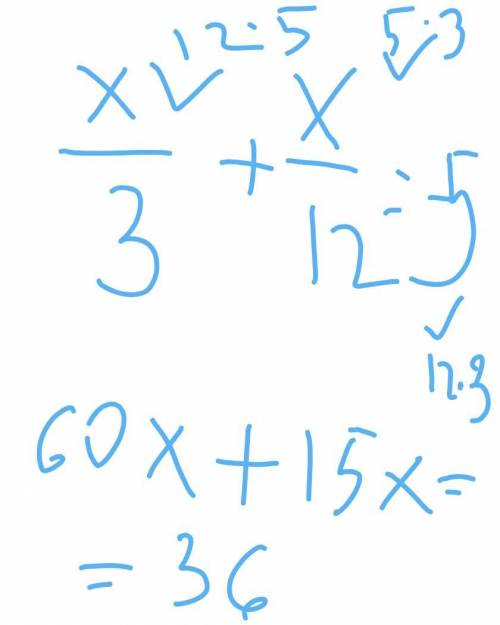 Решить уравнение: x/3 + x/12 = -5