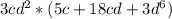 3cd^{2} *(5c+18cd+3d^{6})