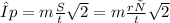 Δp = m \frac{S}{t} \sqrt{2} = m \frac{rф}{t} \sqrt{2}