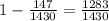 1-\frac{147}{1430}=\frac{1283}{1430}