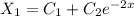 X_1=C_1+C_2e^{-2x}