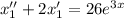 x_1''+2x_1'=26e^{3x}