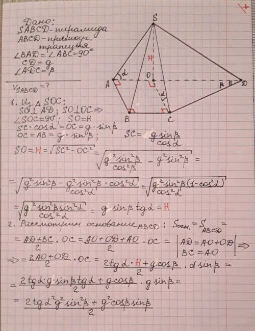 В основі піраміди лежить прямокутна трапеція з більшою бічноюстороною d і гострим кутом β. Бічна гра
