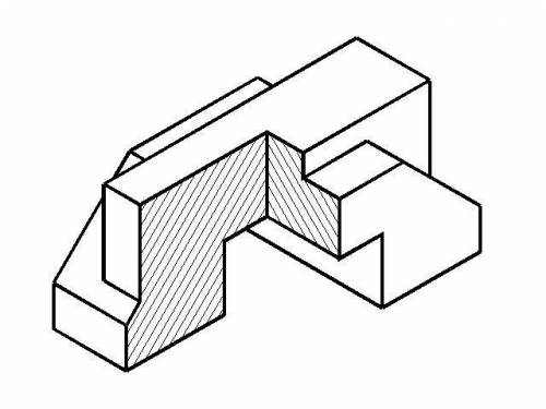 по инженерной графике =( Выполнить три проекции фигуры (главный вид в разрезе) , нанести размеры и