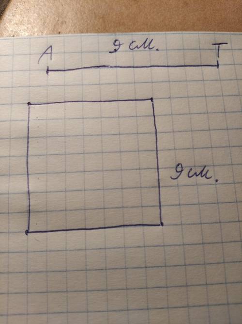 3 класс .Начерти квадрат, одна сторона которого равна длине отрезка AT.​