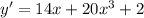 y'=14x+20x^3+2