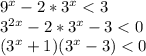 9^{x} -2*3^{x}