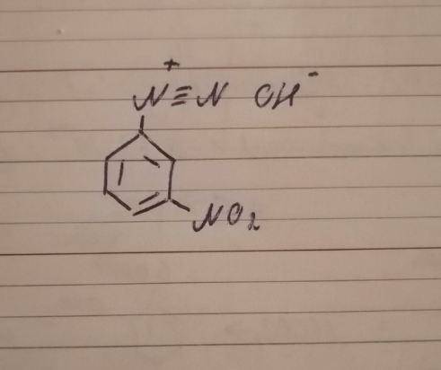 Структурная формула м-нитрофенилдиазоний гидроксида