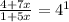 \frac{4+7x}{1+5x}=4^1