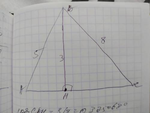 Из точки к прямой проведены две наклонные длиной 5см и 8см. Какой угол образует вторая наклонная с п