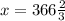 x=366\frac{2}{3}