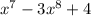 x^{7}-3x^8+4