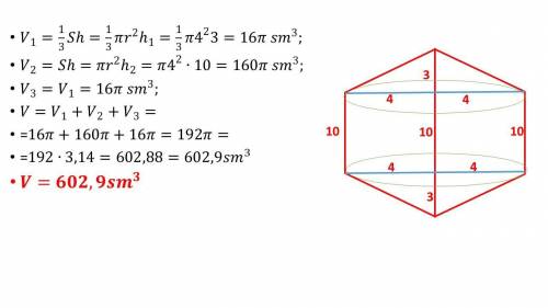 Равнобедренная трапеция с основаниями 10 см и 16 см и высотой 4 см вращается около большего основани