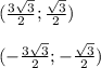 (\frac{3\sqrt{3} }{2} ;\frac{\sqrt{3} }{2} )\\\\(-\frac{3\sqrt{3} }{2} ;-\frac{\sqrt{3} }{2} )