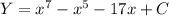 Y=x^{7} -x^{5} -17x+C\\