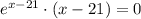 e^{x-21}\cdot (x-21)=0