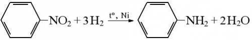 Привести схему реакции восстановления нитробензола и указать молекулярную массу органического продук