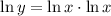 \ln y = \ln x \cdot \ln x