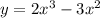 y = 2x^{3} - 3x^{2}