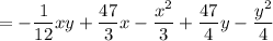 = -\dfrac{1}{12} xy + \dfrac{47}{3}x - \dfrac{x^{2}}{3} + \dfrac{47}{4}y - \dfrac{y^{2}}{4}