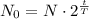 N_0=N\cdot2^{\frac{t}{T}}