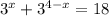 3^x+3^{4-x}=18