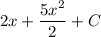 2x+\dfrac{5{x}^{2}}{2}+C