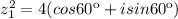 z_{1} ^2=4(cos60к+isin60к)