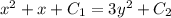 x^{2} +x+C_{1} =3y^{2}+C_{2}