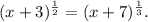 (x + 3)^{\frac{1}{2}} = (x + 7)^{\frac{1}{3}}.