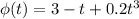 \phi (t)=3-t+0.2t^3