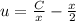 u = \frac{C}{x} -\frac{x}{2}