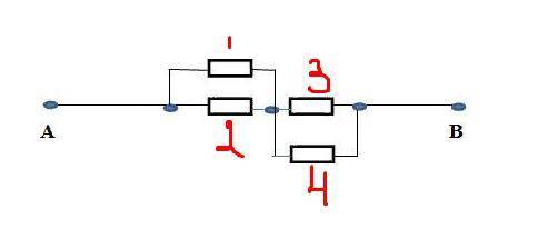 Определить общее сопротивление цепи относительно АВ, если сопротивление всех резисторов равно 5 Ом