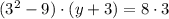 (3^2-9)\cdot(y+3)=8\cdot3