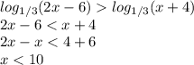 log_{1/3} (2x-6) log_{1/3} (x+4)\\2x-6