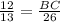 \frac{12}{13} =\frac{BC}{26}