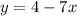 y=4-7x