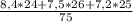 \frac{8,4*24+7,5*26+7,2*25}{75}