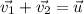 \vec{v_{1}}+\vec{v_{2}}=\vec{u}