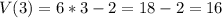 V(3) =6*3-2=18-2=16