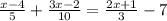 \frac{x-4}{5}+\frac{3x-2}{10}=\frac{2x+1}{3}-7