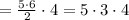 = \frac{5\cdot 6}{2}\cdot 4 = 5\cdot 3\cdot 4