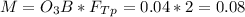 M=O_3B*F_T_p=0.04*2=0.08